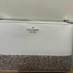 Light grey Kate spade with silver sparkle crossbody